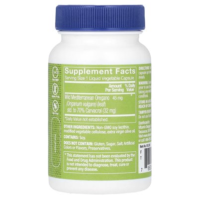 Witaminy Shoppe, olej super siły oregano, 45 mg, 60 płynnych kapsułek warzywnych