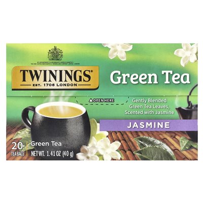 Twin, Green Tea, Jasmine, 20 Tea Bags, 1.41 oz (40 g) Twin, Green Tea, Jasmine, 20 Tea Bags, 1.41 oz (40 g)