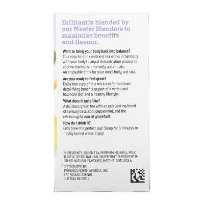 Twinings, Adaptogene Detox-Grüntee, Grapefruit und Basilikum, 18 Teebeutel, 1,27 oz (36 g)