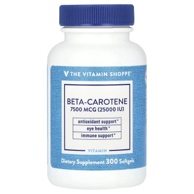 The Vitamin Shoppe, beta-karoten, 7500 mcg (25 000 IU), 300 softgels