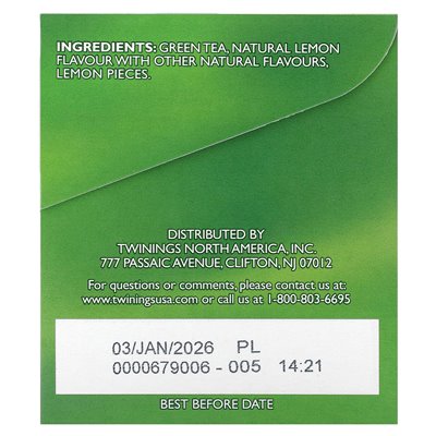 Twinings Grüner Tee Zitrone 20 Teebeutel 1,41oz (40g)