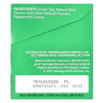 Twin, Aromatic Green Tea, Mint, 20 Tea Bags, 1.41 oz (40 g) Twin, Aromatic Green Tea, Mint, 20 Tea Bags, 1.41 oz (40 g)