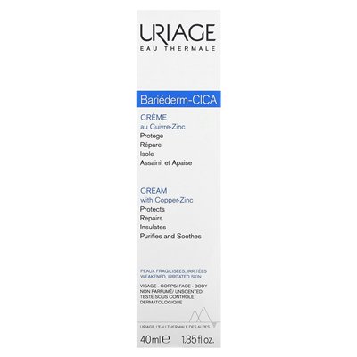 Uriage, Barrier-Cica, fragrance-free, 1.35 fl.Oz (40 ml e)
