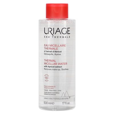 Uriage, Thermal Micellar Water with Apricot Extract, Sensitive Skin, 17 fl oz (500 ml)