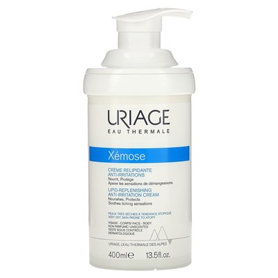 Uriage, xemose, krem ​​przeciw lipidom, krem ​​przeciwwirodzony, bezzapachowy, 13,5 fl oz (400 ml)