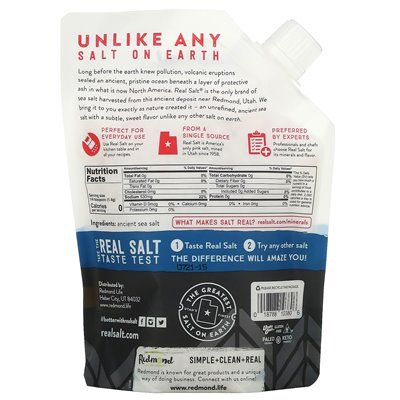 Redmond Trading Company, Real Salt, Ancient Coarse Sea Salt, Refillable Salt Grinder, 16 oz (454 g)
