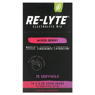 Firma Redmond Trading Company, Relyte Electrolite Mix, mieszana jagoda, 15 paczek, 0,23 uncji (6,5 g)