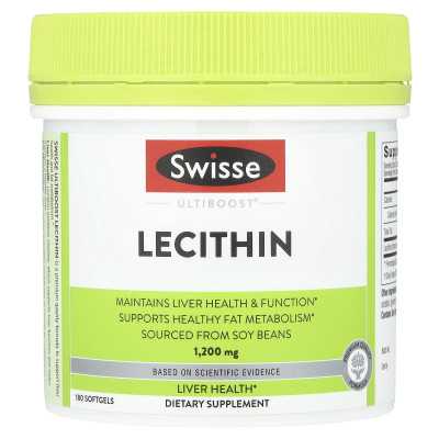 SWISSE, ULTIBOOST®, Lecithin, 6000 mg, 180 kapsułek (1200 mg na kapsułkę) SWISSE, ULTIBOOST®, Lecithin, 6000 mg, 180 kapsułek (1200 mg na kapsułkę)