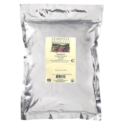 Starwest Botanicals, Organic Thyme Leaf C/s, 1 lb (453.6 g)