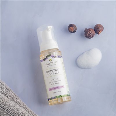 Bath Tree, Foaming Soap Cleansing Face Wash, Moisturizing, pH Balanced for Dry, Sensitive Skin, Lavender