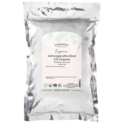 Starwest Botanicals, Organic Ashwagandha Root, Cut & Shifted, 1 lb (453.6 g) Starwest Botanicals, Organic Ashwagandha Root, Cut & Shifted, 1 lb (453.6 g)