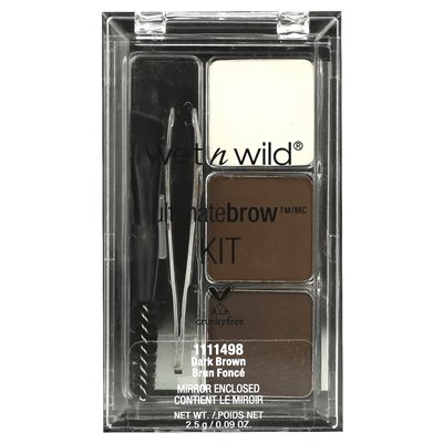 Wet N Wild, Ultimate Brow Kit, 1111498 Dunkelbraun, 0,09 oz (2,5 g)