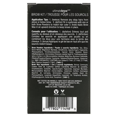 Wet N Wild, Ultimate Brow Kit, 1111498 Dunkelbraun, 0,09 oz (2,5 g)