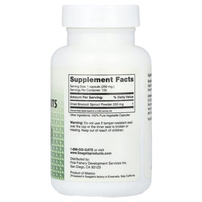 Seagate, Brokkolisprossen, 250 mg, 100-V-Kapseln