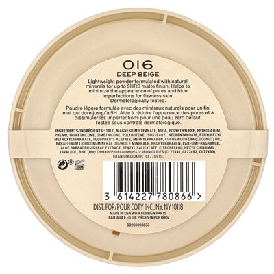 Rimmel London, Stay Matte, lekki proszek z matysfakcjonującym, 016 Deep Beige, 0,49 uncji (14 g)