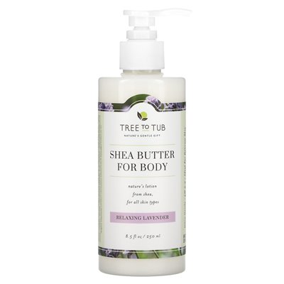 Drzewo do wanny, Shea Butter Nacturizing Balme, nietłuste, nawilżanie na suchą, wrażliwą skórę, lawendę, 8,5 fl oz (250 ml)