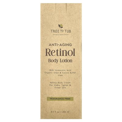 Drzewo do wanny, przeciwstarzeniowe balsam do korpusu retinolu, bez zapachu, 8,5 fl oz (250 ml)
