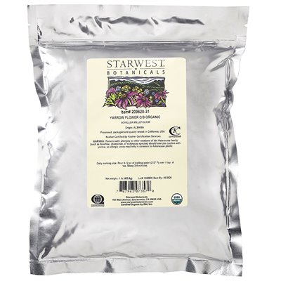 Starwest Botanicals, Bio-Schafgarbenblüte, geschnitten und geteilt, 1 Fuß (453,6 g)