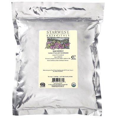 Starwest Botanicals, organiczny liść eukaliptusa, cięty i przesunięte, 1 funt (453,6 g)