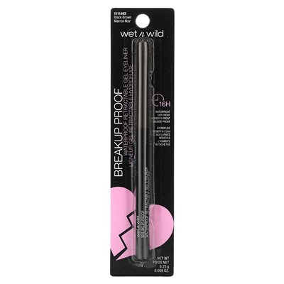 Wet n Wild, bruchfester, wasserfester, einziehbarer Gel-Eyeliner, 1111493 Schwarzbraun, 0,008 oz (0,23 g)