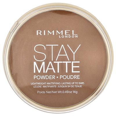 Rimmel London, Stay Matte, Lightweight-Mattifing Powder, 025 Toffee, 0,49 uncji (14 g)