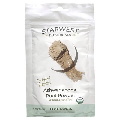 Starwest Botanicals, Organic Ashwagandha Root Powder, 2,47 uncji (70 g)