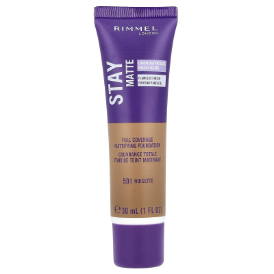 Rimmel London, Stay Matte, Full Countage Mattifying Foundation, 501 Noisette, 1 Fl Oz (30 ml)