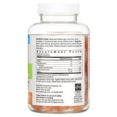 Rainbow Light, vitamin gummy, citrus, 60 gummy