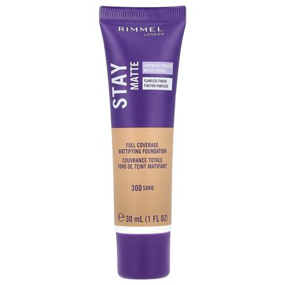 Rimmel London, Stay Matte, Full Countage Mattifing Foundation, 300 Sand, 1 Fl Oz (30 ml)