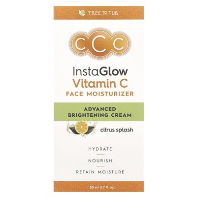 Drzewo do wanny, Instaglow, witamina C nawilżacz twarzy, Citrus Splash, 1,7 fl oz (50 ml)