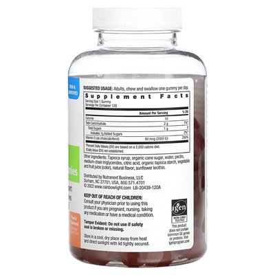 Rainbow Light, hochwirksames Vitamin D3, Pfirsich, 2000 IE, 120 Gummibärchen