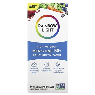 Rainbow Light, Men‘s One+ Daily Multivitamin, hochdosiert, 60 vegetarische Tabletten