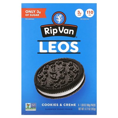 RIP Van Wafels, Leos, Cookies & Creme, 4 Packungen, 1,69 oz (48 g)