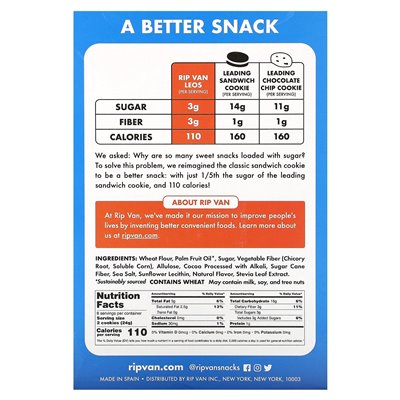 RIP Van Wafels, Leos, Cookies & Creme, 4 Packungen, 1,69 oz (48 g)