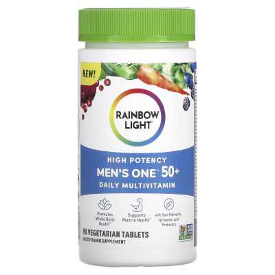 Rainbow Light, Men's One Over 50+ Daily Multivitamin, High Strength, 90 Vegetarian Tablets