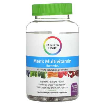 Rainbow Light, męska multiwitamin, mieszana jagoda, 120 gumzy