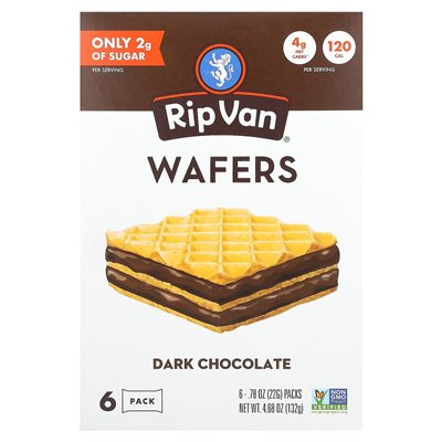 Rip van Wafels, Wafers, Dark Chocolate, 6 packs, 0.78 oz (22 g)