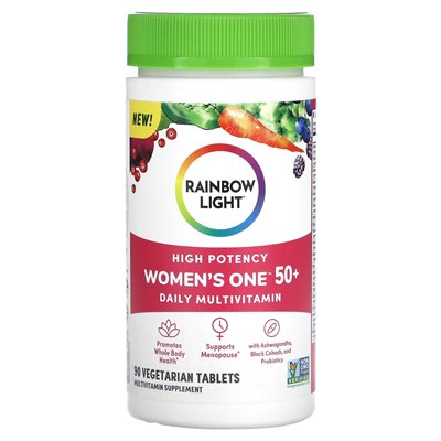 Rainbow Light, Women's One 50+, Daily Multivitamin, High Strength, 90 Vegetarian Tablets