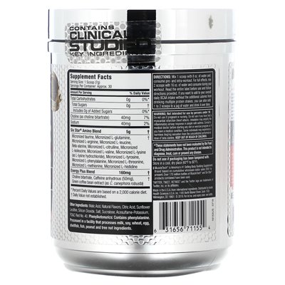 Sixstar, Elite Series, Aminos + Energy, Fruit Punch, 7,29 uncji (207 g)