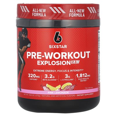 Sixstar, Pre-Tracout Explosion 2.0, Pink Lemonade, 9,63 uncji (273 g)