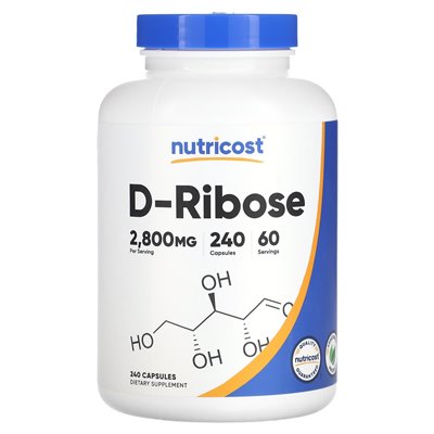 Nutak, D-Ribose, 2800 mg, 240 kapsułek (700 mg na kapsułkę)