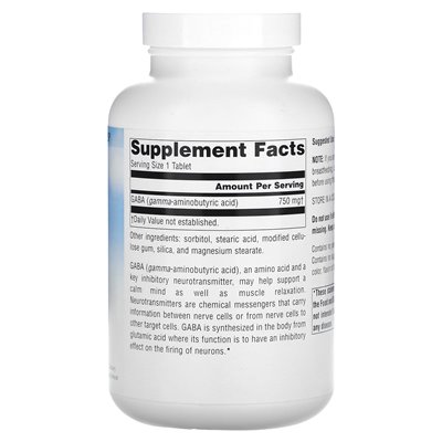 Źródło Naturals, Serene Science®, GABA, 750 mg, 180 tabletek
