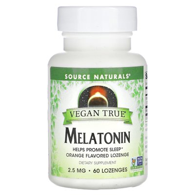 Source Naturals, Vegan True, Melatonin, Orange, 2.5 mg, 60 lozenges