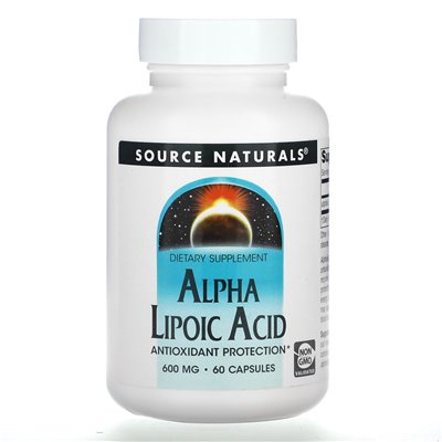Source Naturals, Kwas Alfa Liponowy, 600 mg, 60 kapsułek Source Naturals, Kwas Alfa Liponowy, 600 mg, 60 kapsułek