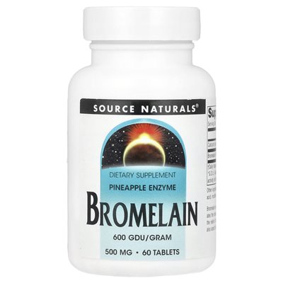 Źródło Naturals, Bromelain 600 GDU/G, 500 mg, 60 tabletek