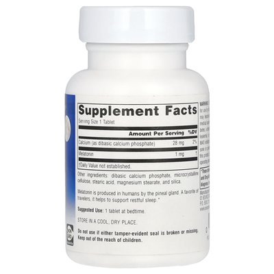 Source Naturals, Nauka Snu, Melatonina, 1 mg, 100 Tabletek Source Naturals, Nauka Snu, Melatonina, 1 mg, 100 Tabletek
