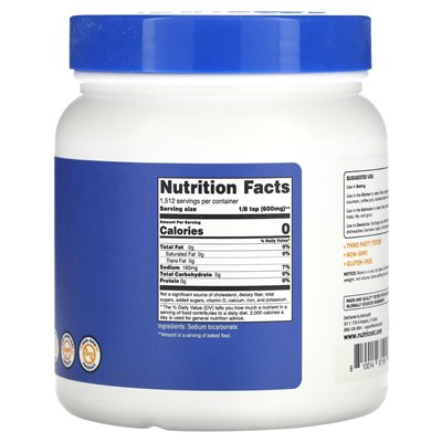 Nutricost, wodorowęglan sodu proszek, niezmożony, 2 funty (907 g) Nutricost, wodorowęglan sodu proszek, niezmożony, 2 funty (907 g)