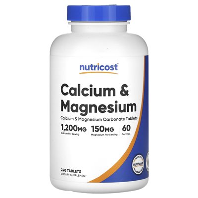 Nutricost, wapń i magnez, 240 tabletek