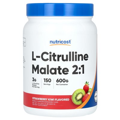 Nutricost, l-cytrulina jabłczan 2: 1, Strawberry Kiwi, 21,4 uncji (600 g)