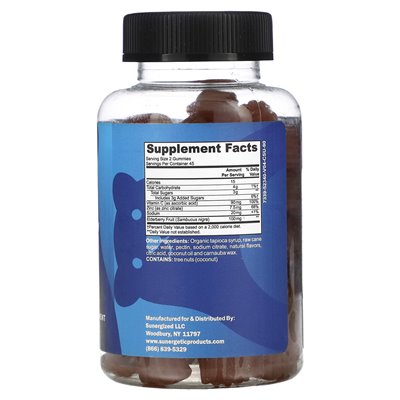 Sunergetic, Elderberry Gummies, With Black Elderberry, Vitamin C & Zinc, Raspberry, 90 Gummies Sunergetic, Elderberry Gummies, With Black Elderberry, Vitamin C & Zinc, Raspberry, 90 Gummies